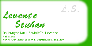 levente stuhan business card